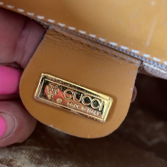 Gucci Vintage Tan dGG Logo MONOGRAM Canvas Leather Crossbody Bag. - Picture 11 of 16